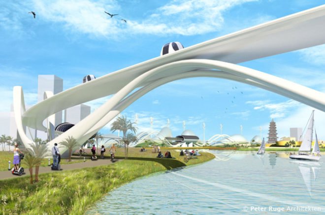 Green Health City, Green Health City Peter Ruge Architekten, Peter Ruge Architekten, china master plan, chinese cities, chinese prototype city, sustainable city china, berlin architects, wind power, wind turbines, photovoltaics, smart devices, energy saving devices, clean energy, eco-friendly city