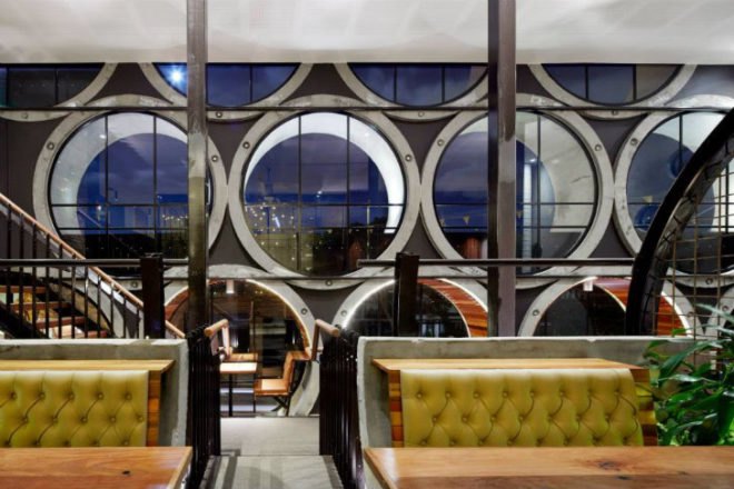 Prahran Hotel, Techne Architects, melbourne, bar, pub, pipes, recycled materials, reclaimed materials, daylighting
