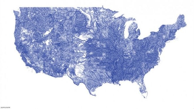 Nelson Minar, US rivers, graphic designer, rivers, river map, github, Nelson Minar river map