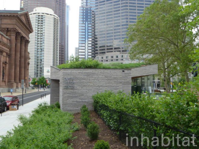 Sister Cities Park, Cafe Pavilion, DIGSAU, city center district, philadelphia, green roof, green-roofed cafe, philly, milk & honey,