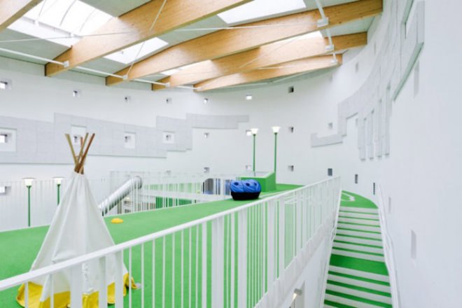St Sebastian School, Bolles+Wilson, st. sebastian church, church renovation, church transformation, munster, adaptive reuse, kindergarten