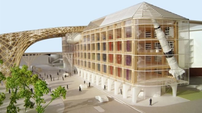 Shigeru Ban, timber buildings, swatch and omega headquarters, Biel, Switzerland, timber construction, renewable materials, green design, sustainable design, eco-design,