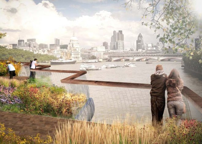 Thames Garden Bridge, Heatherwick Studio, Thomas Heatherwick, London designers, urban garden, green bridge London, London green pedestrian bridge, London, sustainable design, pedestrian bridge design, Thames pedestrian bridge