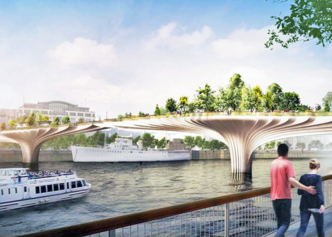 Thames Garden Bridge, Heatherwick Studio, Thomas Heatherwick, London designers, urban garden, green bridge London, London green pedestrian bridge, London, sustainable design, pedestrian bridge design, Thames pedestrian bridge
