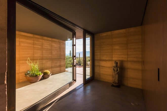 Tucson Mountain Retreat, DUST, tucson, desert architecture, rammed earth, rammed earth home, rainwater collection
