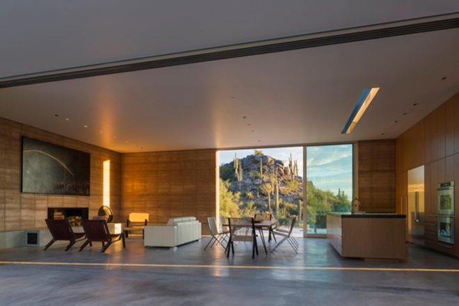 Tucson Mountain Retreat, DUST, tucson, desert architecture, rammed earth, rammed earth home, rainwater collection