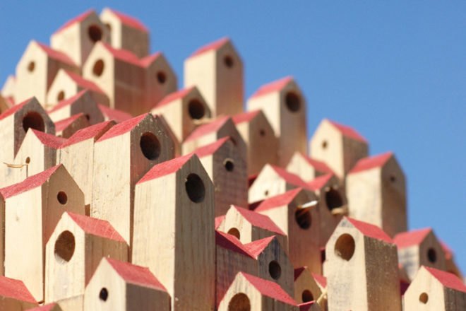 Vaulot&Dyevre, Insectopia, insect houses, insect house installation, art, Paris designers, biodiversity art, wood installation