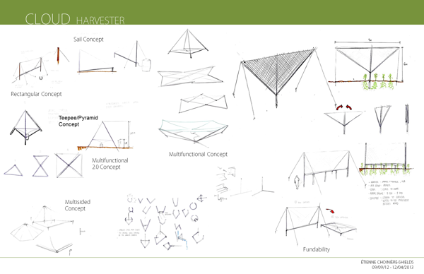 The Cloud Harvester, Etienne Choiniere-Shields, water harvesting, fog, water from fog