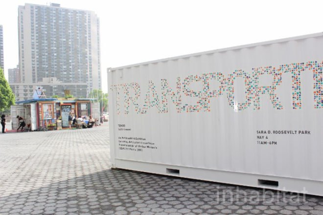 shipping container, shipping container architecture, shipping container art, Arts Brookfield, TRANSported, Brookfield Place Plaza, world financial center, New Museum, IDEAS CITY Festival,Seth Kinmont, tender, Art Pac-Kit, habitat for artists, Amy Lipton, ecoartspace, eco art, art nyc, nyc art