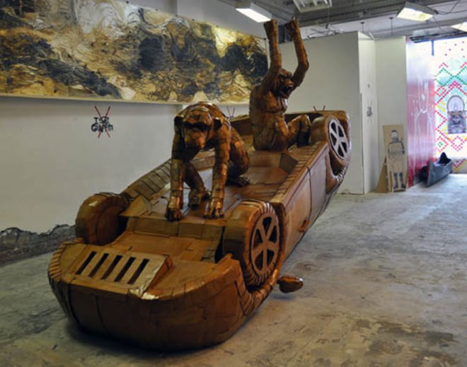 laurence vallieres, animals, cardboard, sculpture, installation, montreal, art
