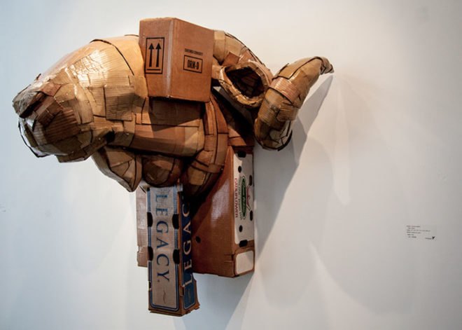 laurence vallieres, animals, cardboard, sculpture, installation, montreal, art