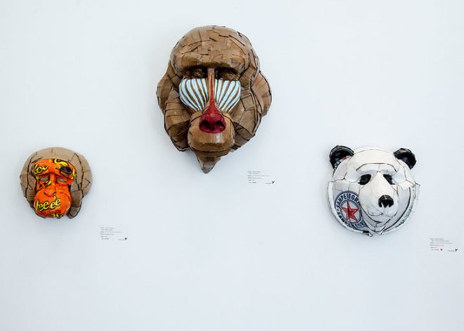 laurence vallieres, animals, cardboard, sculpture, installation, montreal, art