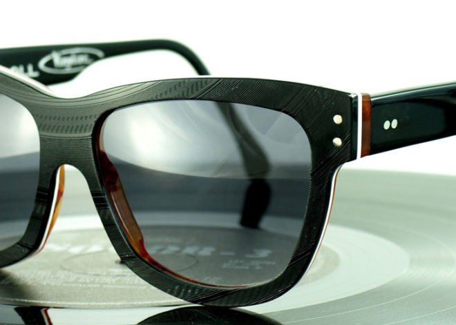 green design, eco design, sustainable design, recycled vinyl records, VInylize, Tipton Eyewear, recycled sunglasses