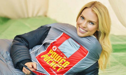 Vodafone, Recharge sleeping bag, sleeping bag, thermal energy, cell phone-charging sleeping bag