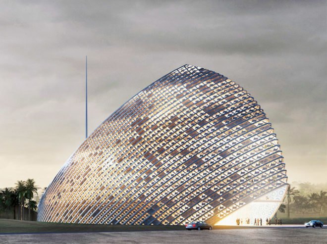 ARPT Headquarters, Mario Cucinella Architects, desert architecture, algeria, natural ventilation, bioclimatic design
