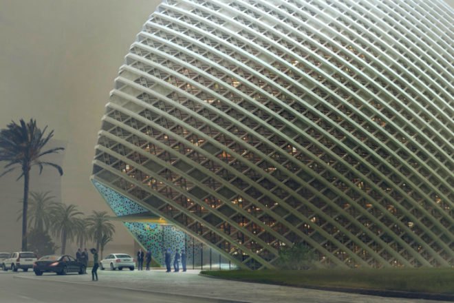 ARPT Headquarters, Mario Cucinella Architects, desert architecture, algeria, natural ventilation, bioclimatic design