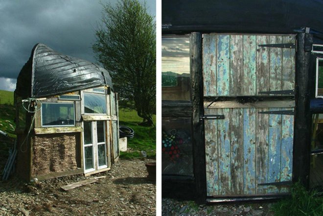 Boat Roofed Shed, Shed of the Year, LED lights, wales, solar panel, recycled materials, boat, boat roof, Tiny Homes, Architecture, Recycled Materials
