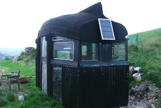 Boat Roofed Shed, Shed of the Year, LED lights, wales, solar panel, recycled materials, boat, boat roof, Tiny Homes, Architecture, Recycled Materials