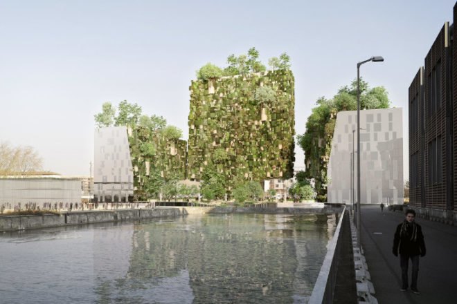 Chaise Urbain, MVRDV, vertical garden, living wall, strasbourg, france, mixed-use development