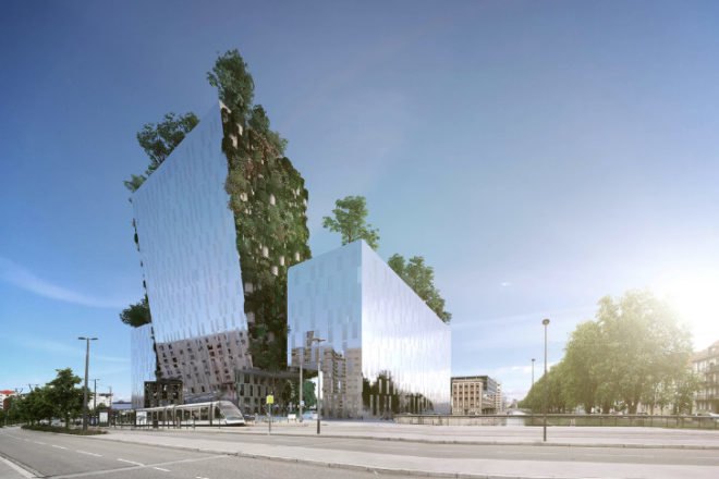 Chaise Urbain, MVRDV, vertical garden, living wall, strasbourg, france, mixed-use development