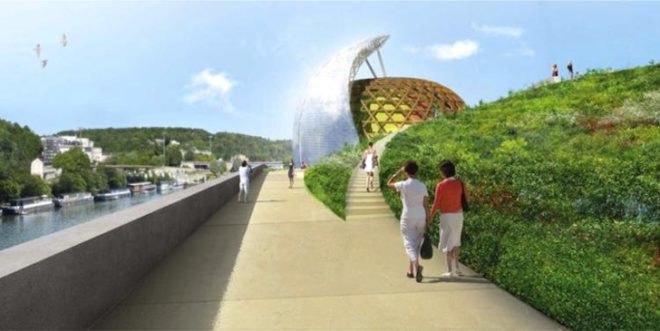 Shigeru Ban, Cité Musicale, International Design Competition, Japanese architects, Japanese design, mixed use cultural building, Paris Opera Ballet School, Seine River projects, gateway to Paris, urban development, brownfield rehabilitation,