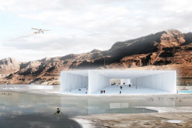 Cristal, Sitbon Architectes, crystal pavilion, salt, dead sea, salt building, salt encrusted, nature center
