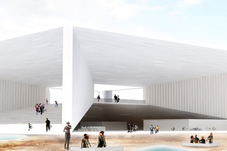 Cristal, Sitbon Architectes, crystal pavilion, salt, dead sea, salt building, salt encrusted, nature center