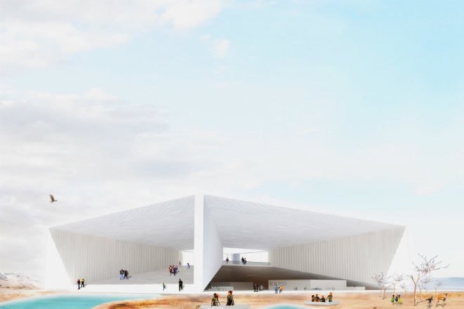 Cristal, Sitbon Architectes, crystal pavilion, salt, dead sea, salt building, salt encrusted, nature center