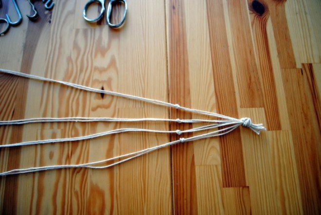 DIY, recycled, string, planter, succulent, interior, how-to, knotted, plants, decoration