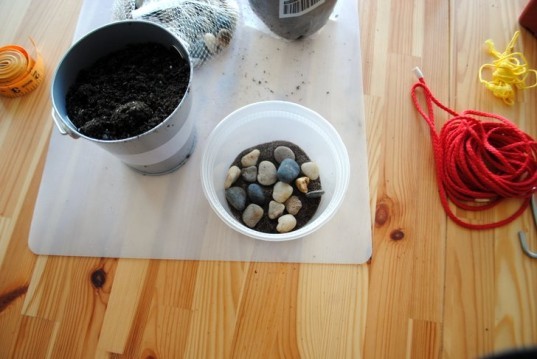 DIY, recycled, string, planter, succulent, interior, how-to, knotted, plants, decoration
