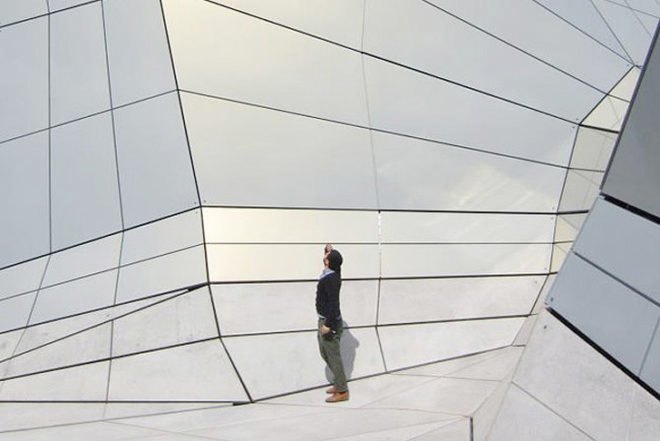 Jakob + MacFarlane, FRAC Centre, Archilab FRAC, prefab architecture, research facility, Electronic Shadow, tubular architecture, hybrid architecture, Paris architects, biomimetic architecture, biomimicry, exterior lighting diodes, prefabricated structures, aluminium facade, aluminium envelope, cultural center France, art exhibition Orleans
