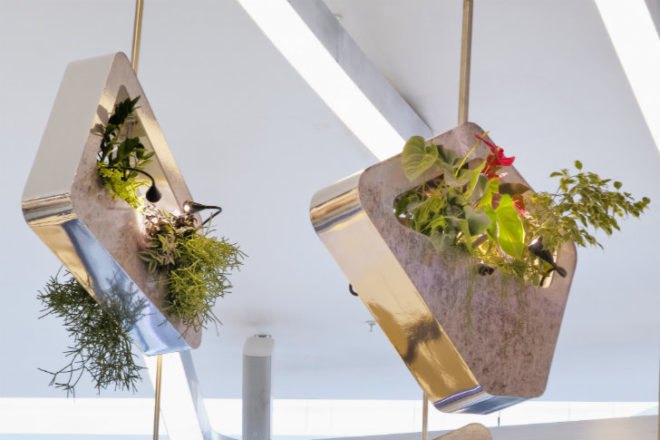 Green Mobile, Prague, Alexis Tricoire, hanging garden, 3form varia, mini garden, green lighting, green interiors