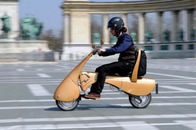 MOVEO collapsible vehicle, MOVEO scooter, foldable scooter, JumpStartCity campaign, crowdfunding campaign, green transportation, green vehicles, electric scooters, electric bikes, green design, lightweight scooter, LED lights
