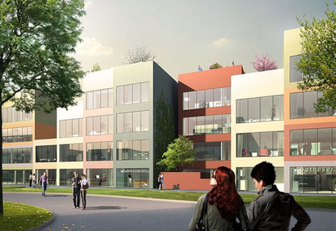 Emmen housing MVRDV, MVRDV housing block, MVRDV Urban hybrid, social housing, architecture competition, Swiss architecture, Emmen Switzerland, affordable housing, pixelated building