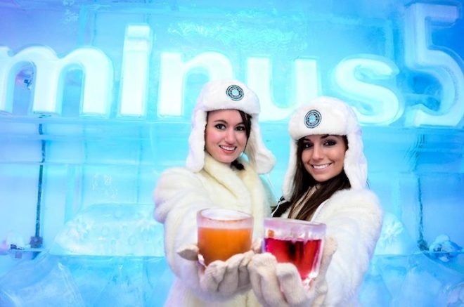 Minus5 Ice Bar, Ice hotels, New York Ice Bar, New York Nightlife, ungreen destinations in New York, Midtown Ice Bar, unsustainable design,