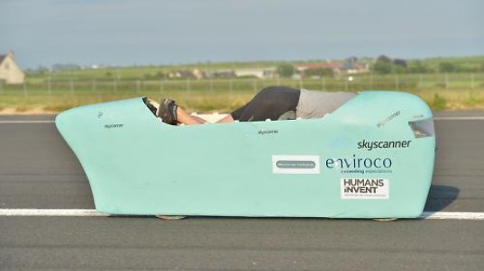 Graeme Obree, recycled materials, supine recumbent, recycled bike, human powered land speed record, beastie bike, graeme obree beastie