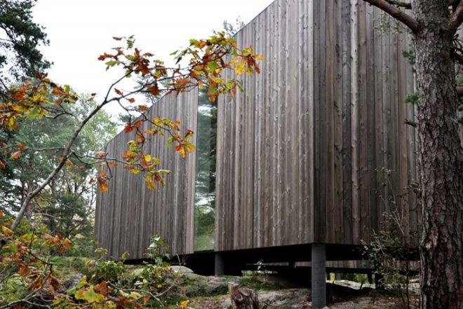 Reiulf Ramstad Arkitekter AS, Wood, Square House, norway, pine tree, trees growing inside, patio, forest, Architecture, Botanical, Daylighting