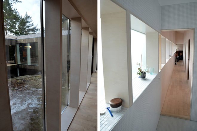 Reiulf Ramstad Arkitekter AS, Wood, Square House, norway, pine tree, trees growing inside, patio, forest, Architecture, Botanical, Daylighting