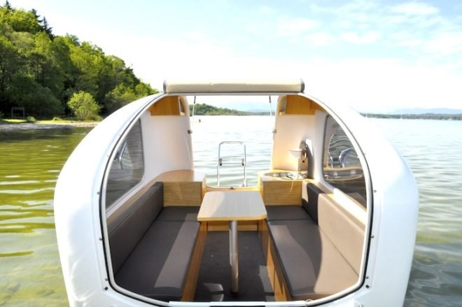 green transportation, green design, sustainable design, eco-design, Sealander, swimming caravan, caravan that goes in water, German design, German engineering, eco-design, caravan, camping, green holidays, sustainable holidays, small boats
