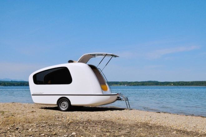 green transportation, green design, sustainable design, eco-design, Sealander, swimming caravan, caravan that goes in water, German design, German engineering, eco-design, caravan, camping, green holidays, sustainable holidays, small boats