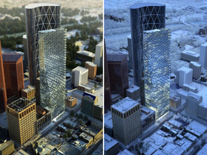 Telus Sky Tower, BIG, dialog, calgary, canada, eco tower, eco skyscraper, telus sky, sky garden