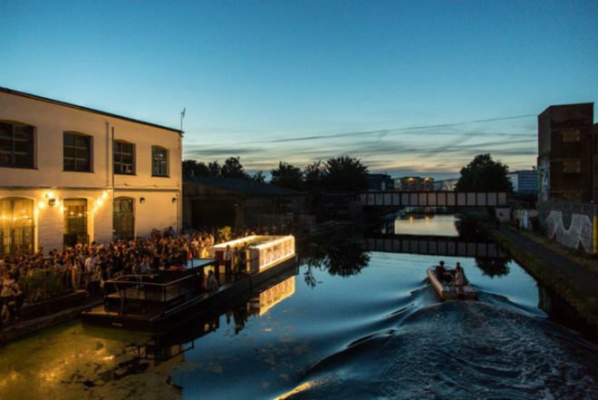 UP Projects, Floating Cinema, Floating Cinema 2013, pop-up cinema London, London cinemas, London floating cinema, prefab cinema, biofuels, transforming spaces, transforming boats, London art barge, prefab architecture