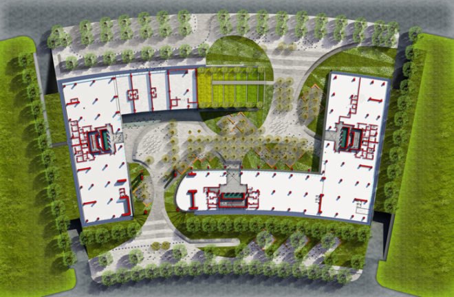 World Green Center, cCe Arquitectos, green-roofed buildings, passive facade, passive design, energy efficient facade, Chine architecture, Chile, sustainable building, reduce heat island effect, solar radiation, Santiago architecture, LEED certified building