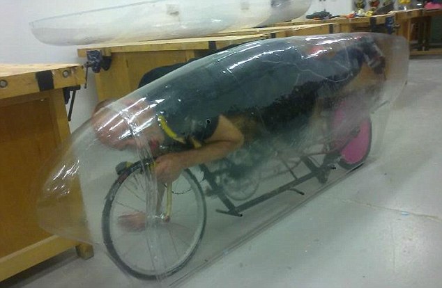 Graeme Obree, recycled materials, supine recumbent, recycled bike, human powered land speed record, beastie bike, graeme obree beastie