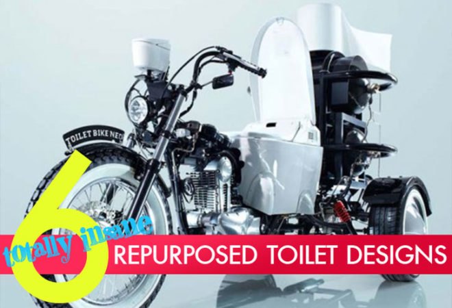toilet, upcycle, reuse, sustainability, motorcycle, toilet design, weird toilets, crazy toilets, motorbike toilet