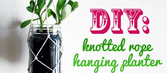 DIY, recycled, string, planter, succulent, interior, how-to, knotted, plants, decoration