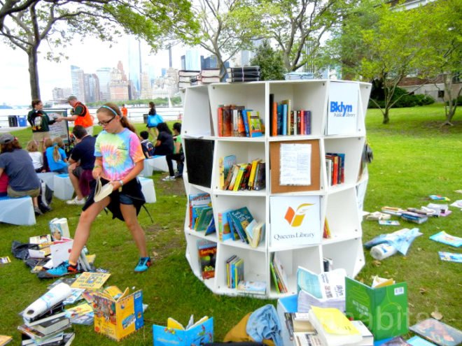library lawn, open air library, nyc library, free library, new york public library, governors island, governors island library