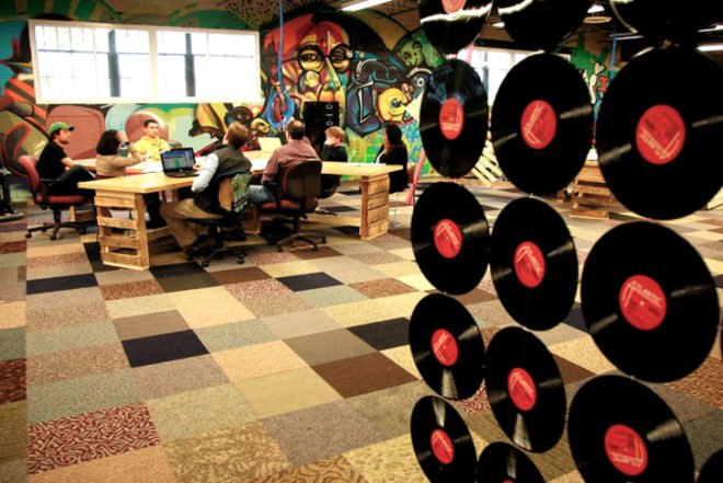 room divider records, room divider, divide a room, room divider ideas, how to divide a room, cool room divider, cool way to divide a room, tiny apartment, tiny home, small spaces, small space living
