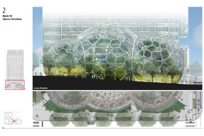 Amazon Headquarters, NBBJ, biospheres, seattle, eco campus, amazon, biosphere greenhouses, green headquarters