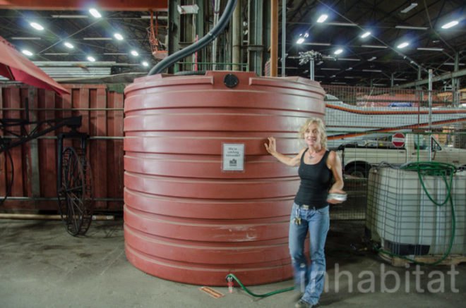 green technology, solar power, american steel studios, recycled materials, west oakland, california, Karen Cusolito, Groundation Foundation, Nick Gardner, Indra Designs, Wholly H2O, City of Oakland’s Rain Barrel Program, gardening, urban design, vertical garden
